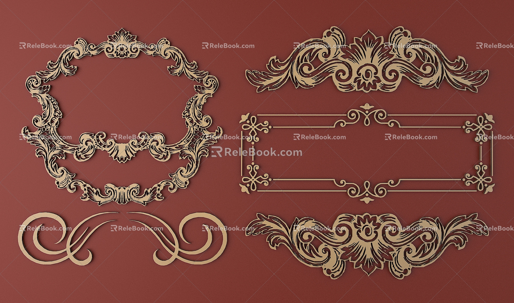 European-style Metal Carved European Pattern Hollow Carved Pattern 3d model