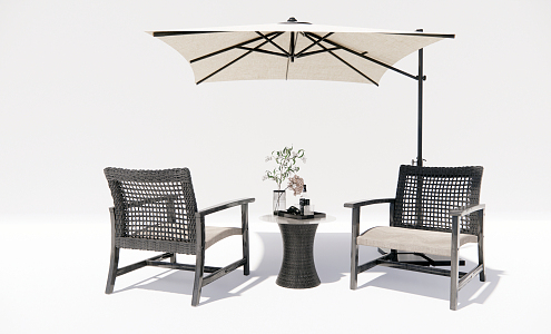 Modern Outdoor Table and Chair Outdoor Chair 3d model