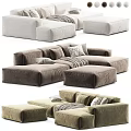 Modern Modular Sofa Set With Various Colors Decorative Pillows And Ottoman