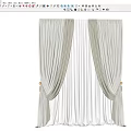 Elegant Gray Curtains With Sheer Panels And Light Filtering Design For Modern Windows 3d model
