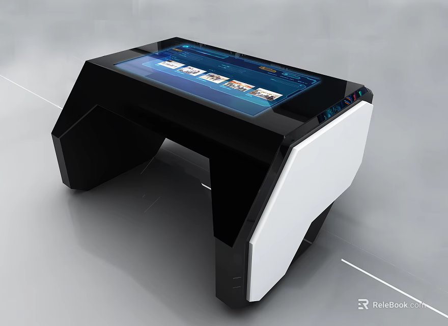 Public Facility Modern Interactive Touchscreen Kiosk With Self Service Information 3d model 