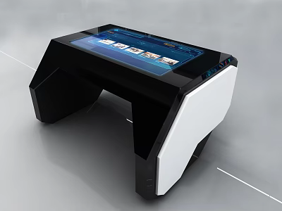 Public Facility Modern Interactive Touchscreen Kiosk With Self Service Information 3d model