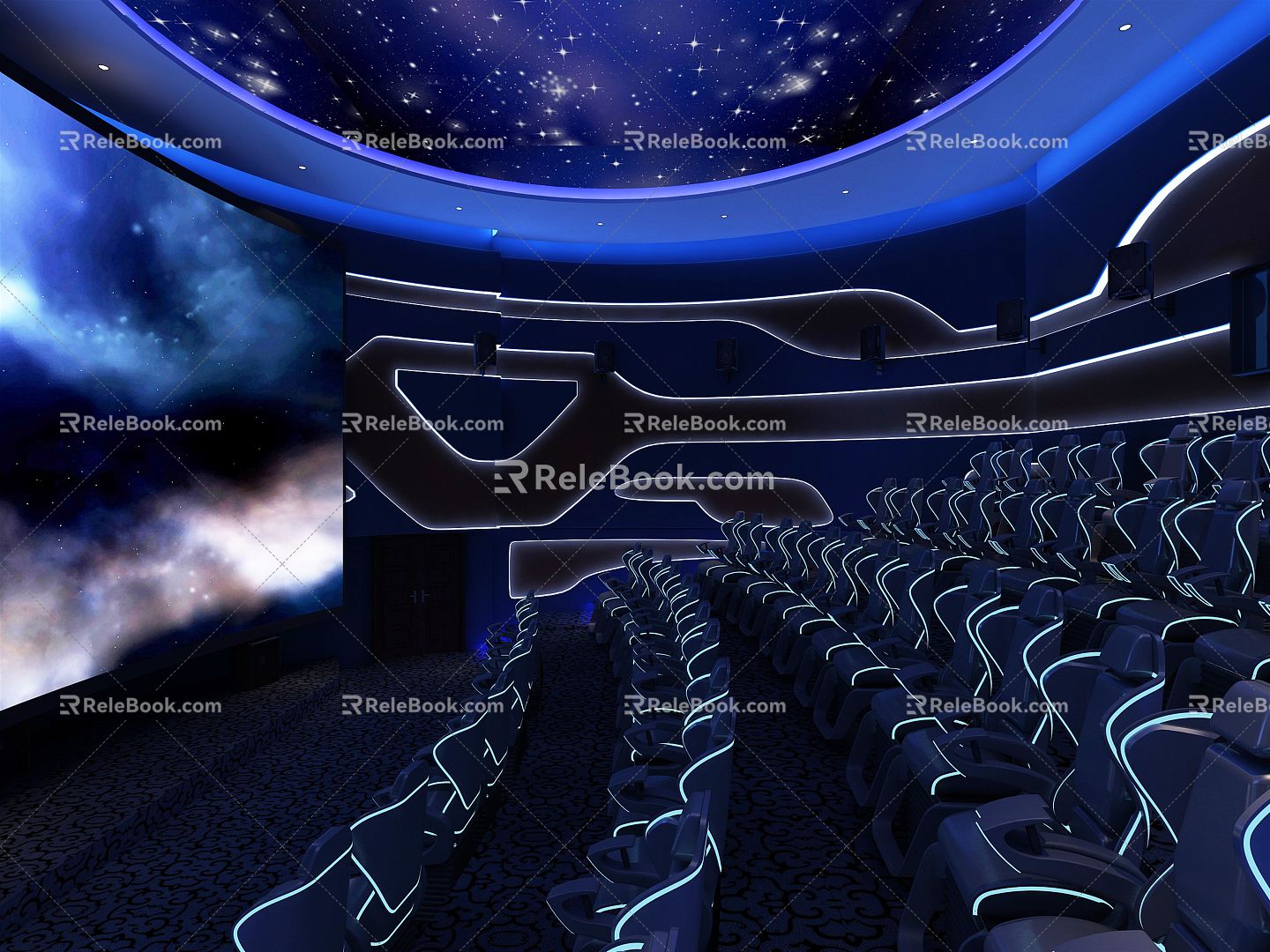 Modern Cinema Sci-Fi Immersive Cinema 3d model