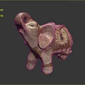 Decorative Gold And White Elephant Figurine With Ornate Design Details
