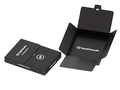 VeeFriends Black Packaging Boxes With Open And Closed Display Design 3d model