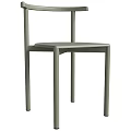 Modern Gray Dining Chair With Sleek Metal Legs And Simple Design