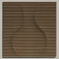 Modern Wooden Wall Decor With Striped Design And Vase Shaped Pattern 3d model