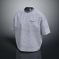 Gray Oversized T Shirt With Round Neck Short Sleeve And Chest Logo Design