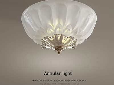Annular Luxurious Glass Ceiling Light With Elegant Floral Pattern And Warm Illumination 3d model