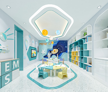 Modern Kindergarten Science Room 3d model