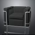 Modern Gray Accent Chair with Metal Frame and Comfortable Cushion Design
