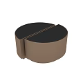 Modern Round Coffee Table With Black Top And Copper Divider Frame 3d model