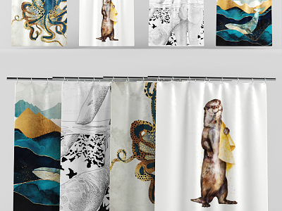 Modern Shower Curtain Bathroom Curtain Hanging Ornaments model