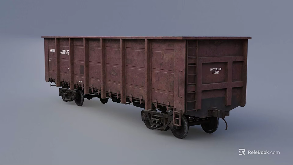 Vintage Northwest Railway Rusty Brown Freight Car With Metal Body And Wheels 3d model 