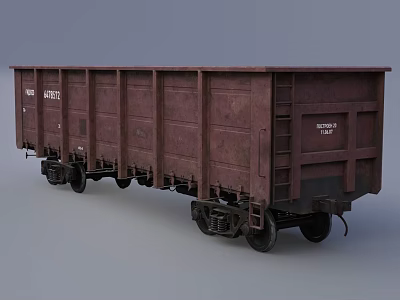 Vintage Northwest Railway Rusty Brown Freight Car With Metal Body And Wheels 3d model