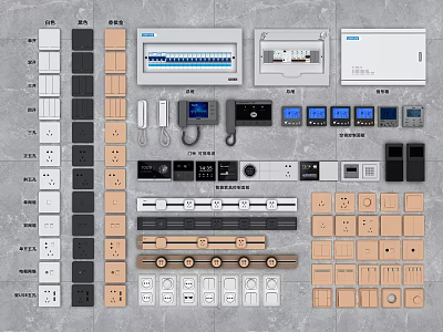 Various Colors And Styles Modern Switch Panels For Home Electrical Decoration And Use 3d model