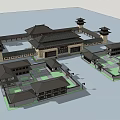 Traditional Ancient Chinese Architecture With Multiple Courtyards Towers And Classic Layout