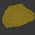 Natural Brown Rock With Green Spots And Rough Surface Texture