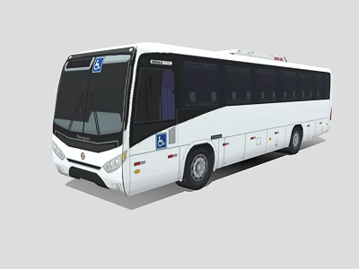 Modern White Public Transport Bus With Wheelchair Accessible Features And Windows 3d model