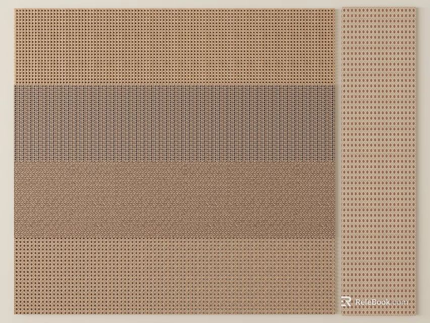 Textured Partition Design With Brown Beige Stripes Grid Patterns For Interior Space Division 3d model