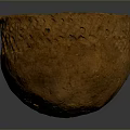 Hand Carved Clay Pot Sculpture With Textured Surface And Holes Design
