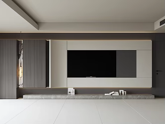 Modern TV background wall 3d model