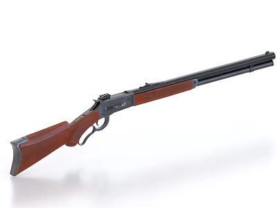 Classic Lever Action Rifle With Wooden Stock And Metal Barrel Design 3d model