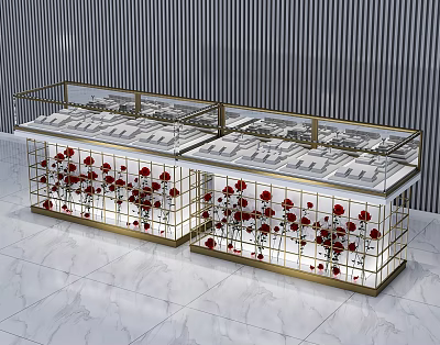 Light Luxury Display Stand Rose Jewelry Counter 3d model