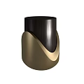 Modern Round Accent Tables With Dark Wood And Gold Metal Design Elements