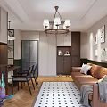 Elegant Open Plan Living And Dining Room With Comfortable Leather Sofa And Practical Storage Cabinets