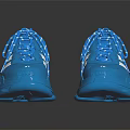 Blue Modern Lace Up Sneakers With Thick Sole And White Stripes Sporty Design