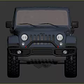 Blue Jeep Rubicon Four Door Off Road Vehicle With Large Tires And Shiny Wheels