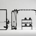Home Gym Sports Equipment Including Squat Rack Dumbbells And Cable Training Machine