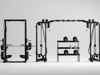 Fitness equipment combination 3d model