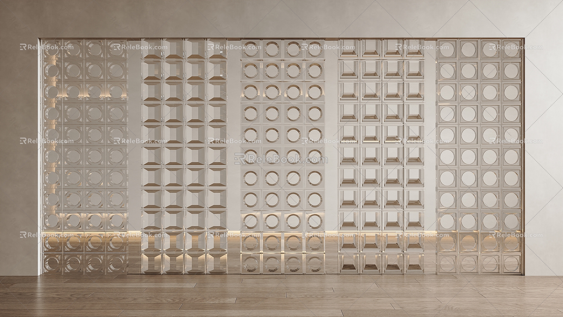 Glass brick partition wall glass partition glass brick hollow glass brick partition screen 3d model