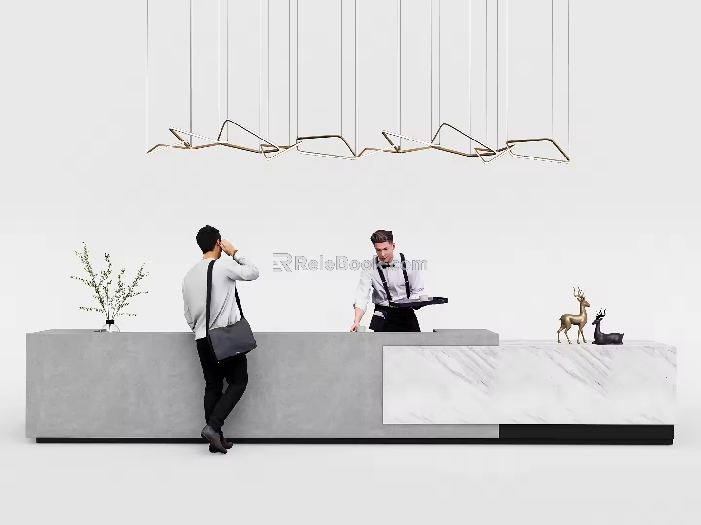 Modern Reception Desk Front Desk 3d model