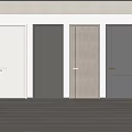 Multiple Modern Panel Doors In Various Neutral Tones For Home Interiors 3d model