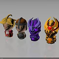 Cartoon Characters And Mythical Creatures Toy Figures With Colorful Armor And Detailed Designs