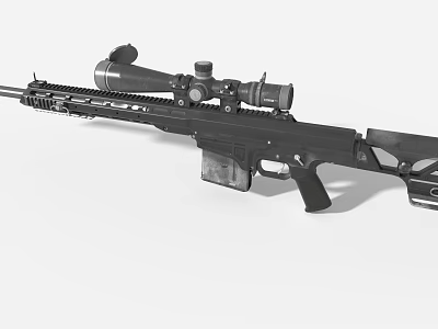 Tactical Game Movie Character Using Sniper Rifle With Scope And Magazine 3d model