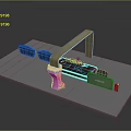 MALCO Mechanical Device On Platform With Frame Structure And Blue Control Panel 3d model