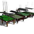 Sports Equipment Billiard Tables With Green Felt Surfaces And Various Designs