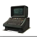 Vintage Retro Computer With CRT Monitor Classic Keyboard And Old School Design