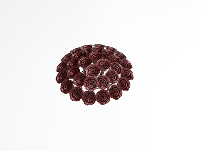 Dark Red Roses Arranged In Circular Pattern For Artistic Home Decoration 3d model