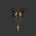 Ostrich Skeleton Model With Metallic Structure Long Neck And Slender Legs On Gray Background