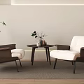 Modern Casual Table and Chair Casual Chair Small Round Table 3d model