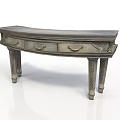Vintage Console Table Furniture With Curved Top Decorative Drawers And Carved Wooden Legs