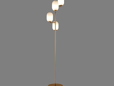 Luxury Modern Chandelier With Brass Frame And White Glass Shades For Home Interior 3d model