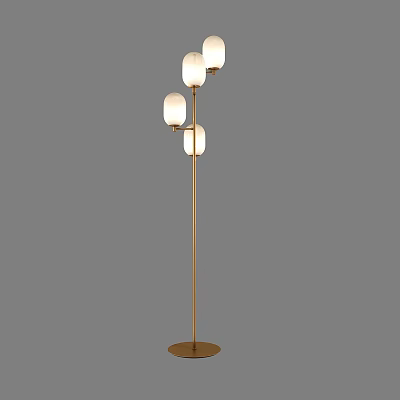Luxury Modern Chandelier With Brass Frame And White Glass Shades For Home Interior 3d model