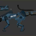 Blue Mechanical Quadruped Robotic Equipment With Metal Legs And Grille Structure