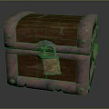 Vintage Wooden Chest With Metal Corners And Brass Lock Decorative Design